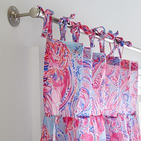 Lilly Pulitzer Isla De Coco Floral Tie Top Sheer Curtain