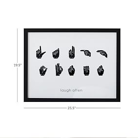 Laugh Often Signing Hands Framed Art