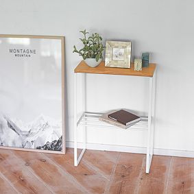 Wood &amp; Metal End Table (16.5")