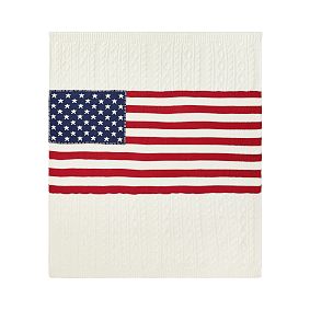 Americana Cable Knit Throw Blanket