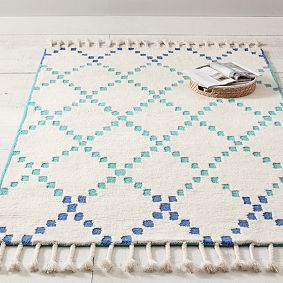 Tonal Lattice Wool Rug - Warm Multi