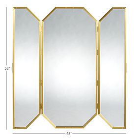 Monique Lhuillier Full Length Trifold Mirror with Pinboard