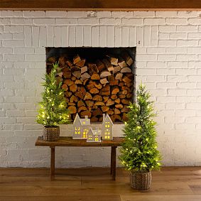 Pre-Lit Cypress Christmas Tree in Decorative Basket (3 Ft.)