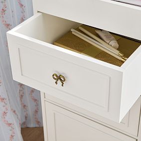 LoveShackFancy Bow Storage Rolling Cart (30"x 20")