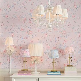 LoveShackFancy Floral Crystal Bead Table Lamp (20.75")