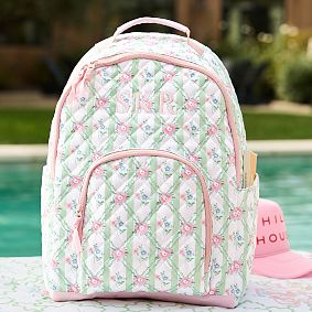 Hill House Home Quilted Gear-Up Backpack, Pink/Green