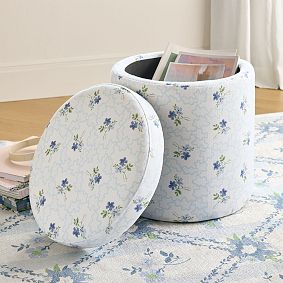 Hill House Home Round Storage Ottoman