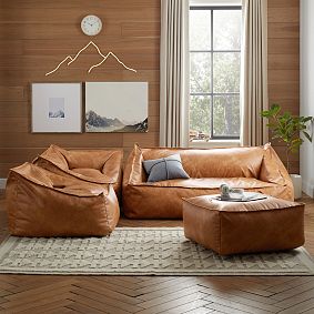 Modern Bean Bag Lounger Ottoman