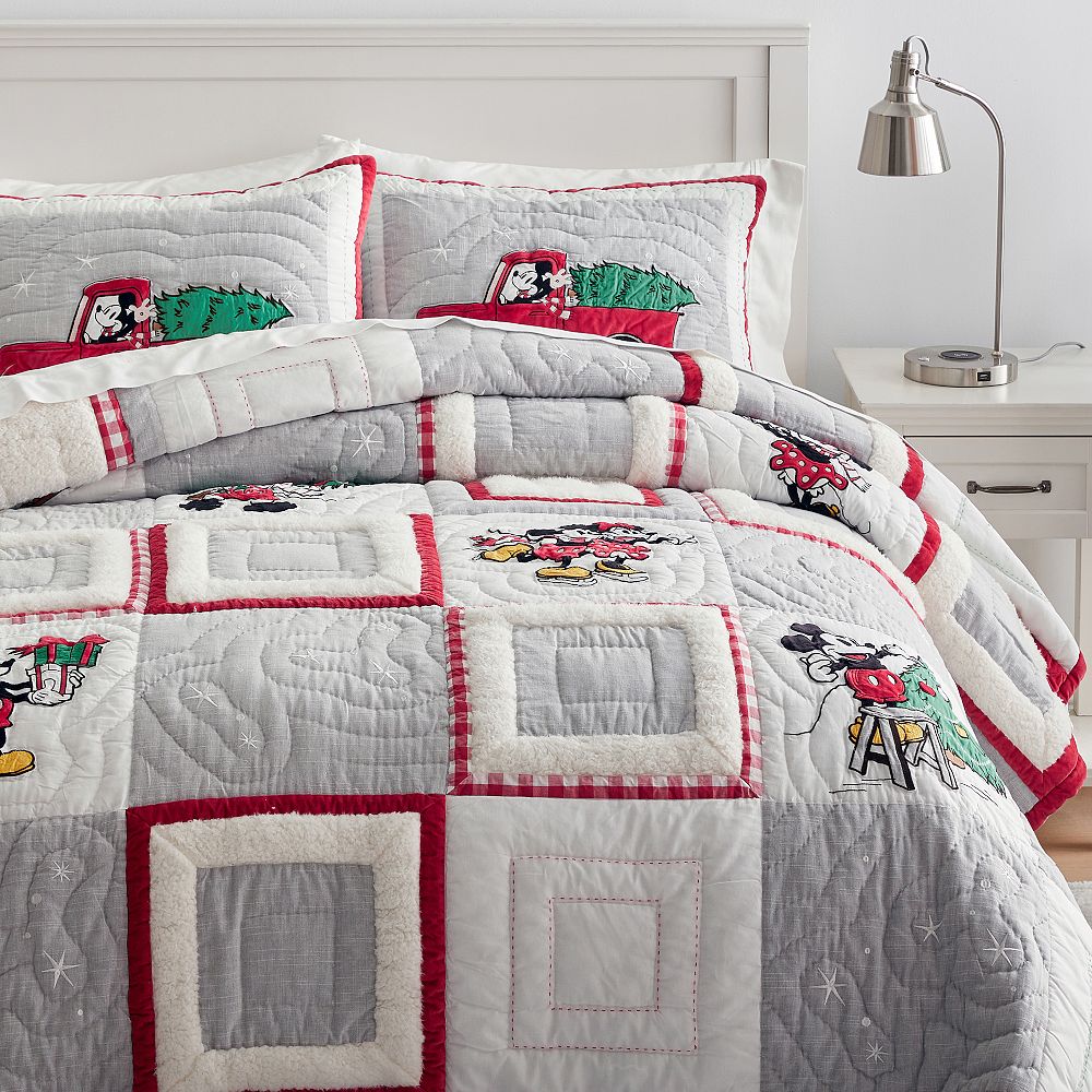 Disney Patchwork Disney Mickey Mouse Holiday Patchwork Quilt | Pottery Barn Teen
