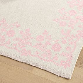 LoveShackFancy Floral Border Reversible Washable Rug