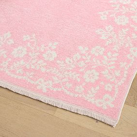 LoveShackFancy Floral Border Reversible Washable Rug