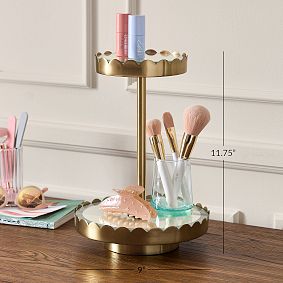 Scallop Light-Up Tiered Beauty Stand (12")