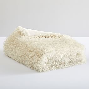 Curly Mongolian Faux-Fur Throw