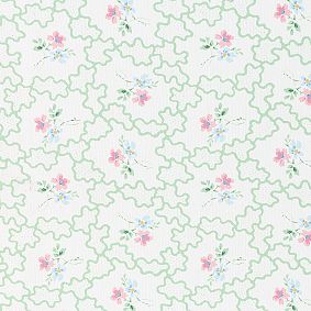 Hill House Home Green Clematis Scallop Wallpaper Samples
