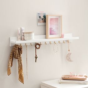 No Nails Ledge With Jewelry Hooks (24")