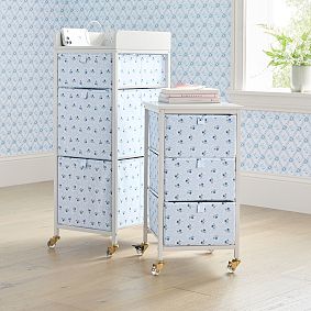 Hill House Home Clematis Scallop Storage Cart (12.5"x 24")