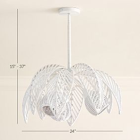 Palm Tree Rattan Chandelier (15")