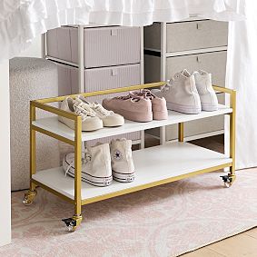 Underbed Shoe Rolling Cart (31.25"x16.25")