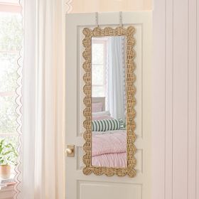 Scallop Rattan Over-the-Door Mirror (17.5