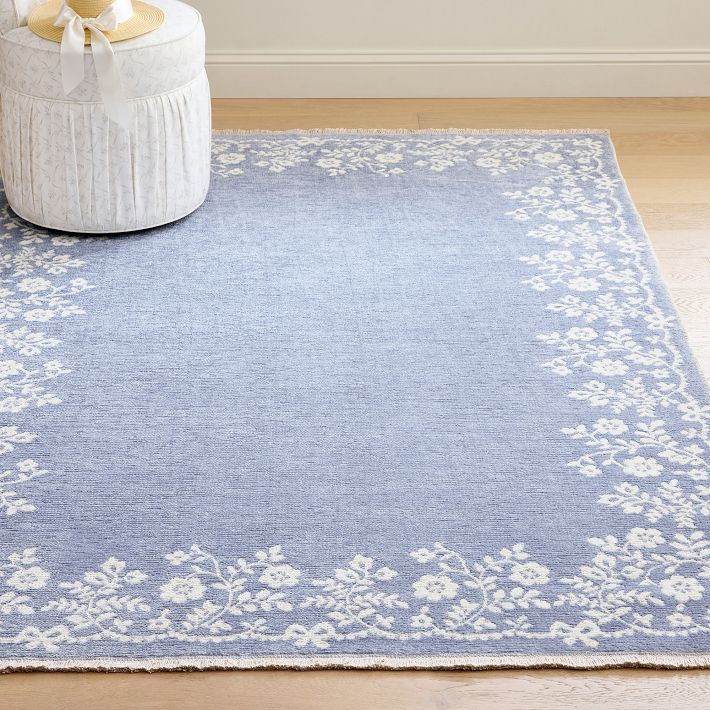 LoveShackFancy Floral Border Washable Rug | Pottery Barn Teen