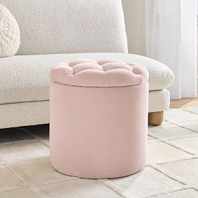 Tufted Round Storage Ottoman