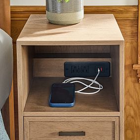 Wood Plug-In Tower USB A/C 2-Plug - Seadrift