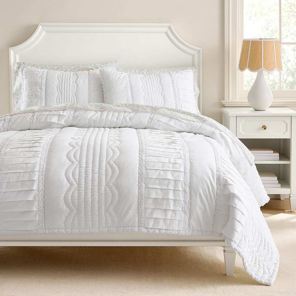 Hill House Home Classic Pleated Quilt - Full/Queen, White