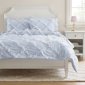 Open Box: LoveShackFancy Gala Ruffle Voile Quilt, Full/Queen - Blue