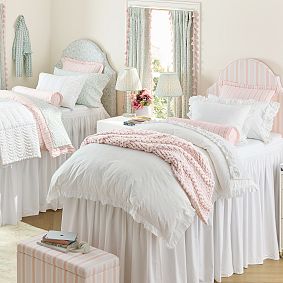 Hill House Home Embroidered Scallop Stripe Duvet Cover