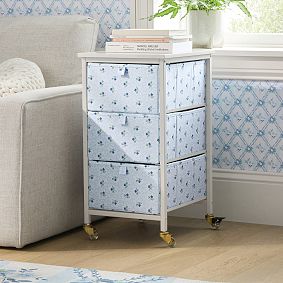 Hill House Home Clematis Scallop Storage Cart (12.5"x 24")