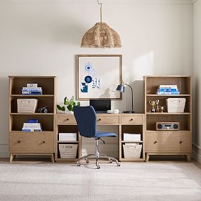 Keaton Storage Desk &amp; Bookcase Set (116")