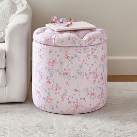 LoveShackFancy Tufted Round Storage Ottoman