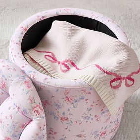 LoveShackFancy Tufted Round Storage Ottoman