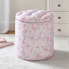 LoveShackFancy Tufted Round Storage Ottoman