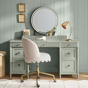 Chris Loves Julia Scallop Storage Vanity Desk (65")