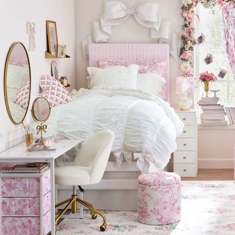 LoveShackFancy Pink Dorm Room