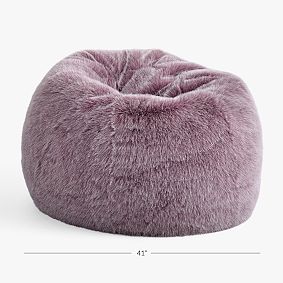 Large Feathery Faux Fur Fig Bean Bag Chair