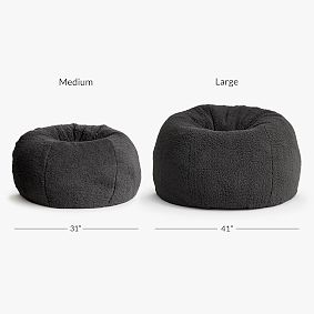 Sherpa Charcoal Bean Bag Chair Slipcover Only