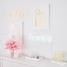 Pink Ombre Lit Flocked Mini Tree