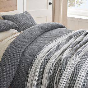 Waffle Weave Stripe Bed Blanket