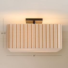 Channeled Linen Flush Mount (18")