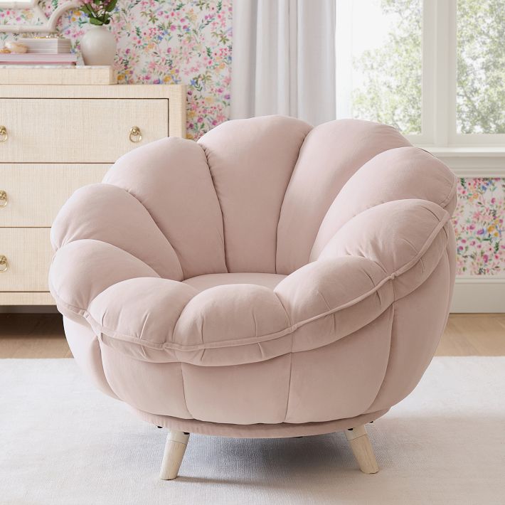 Flynn Faux-Lamb Wool Swivel Chair | Pottery Barn Teen