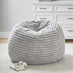 Large Channel Cloud Light Gray Bean Bag Chair