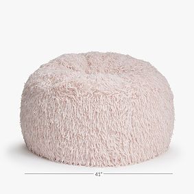 Large Boa Faux Fur Blush Bean Bag Chair