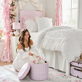 LoveShackFancy Round Storage Ottoman