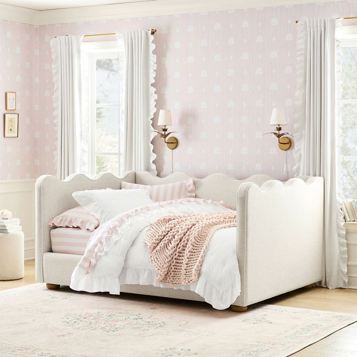 Millie Wavy Upholstered Daybed | Pottery Barn Teen