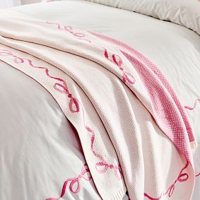 LoveShackFancy Bows Border Knit Throw