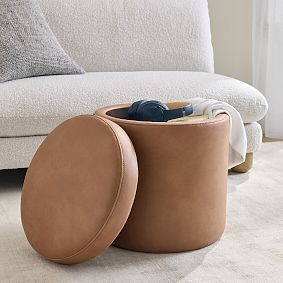 Simple Round Storage Ottoman