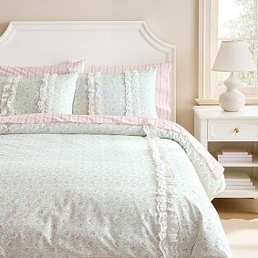 Hill House Home Clematis Scallop Floral Duvet Cover