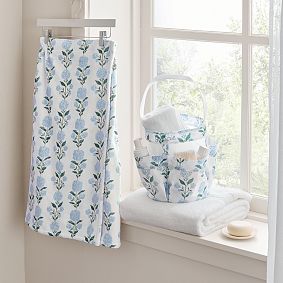 Hydrangea Bath Wrap &amp; Shower Caddy Set